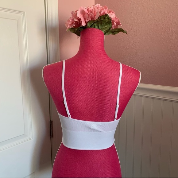 👗Bralette with Lace Detail on Bust, Adjustable Straps, size S/M, white - Picture 2 of 4